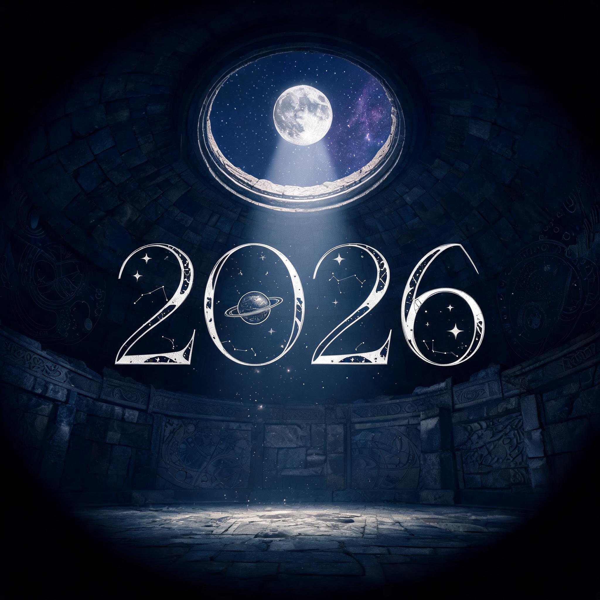 "2026" — Celestial Symbol | AI Text Effect Generator