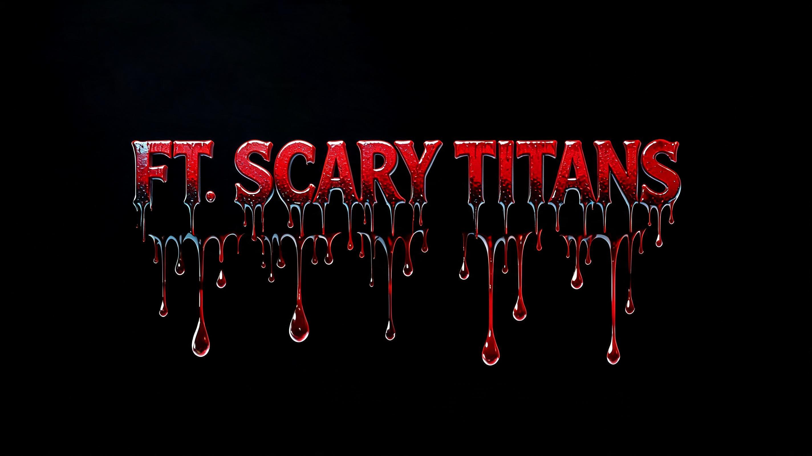 "FT. SCARY TITANS" — Drip Font Blood | AI Text Effect Generator