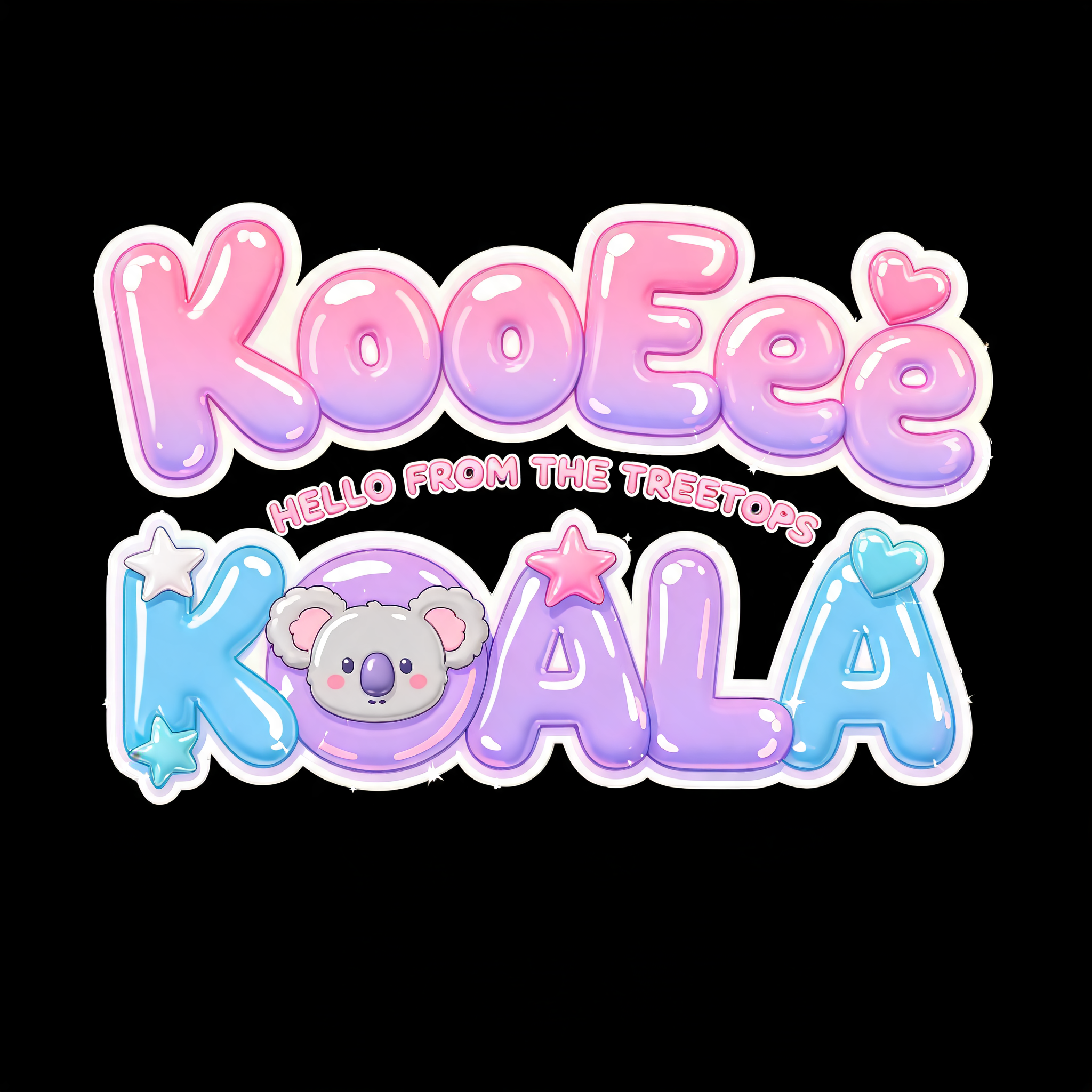 "KooEee KOALA" — Y2k Bubbly | AI Text Effect Generator