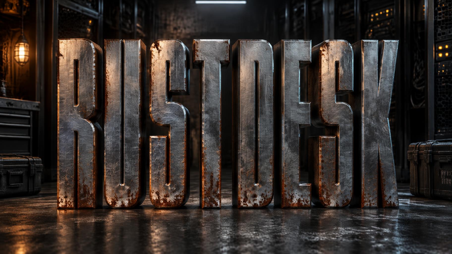 "ＲＵＳＴＤＥＳＫ" — Metallic | AI Text Effect Generator