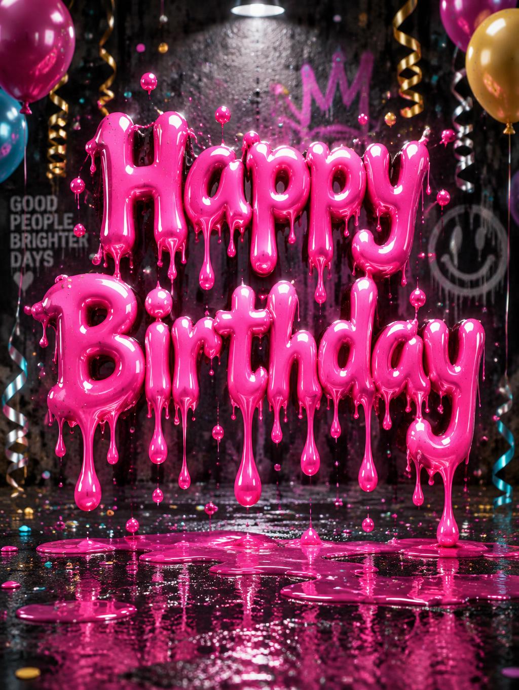 "Happy Birthday" — Drip Font text effect