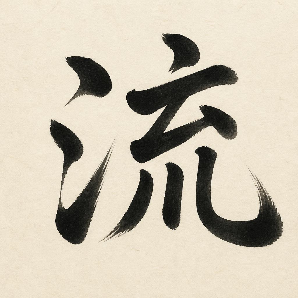 "流" — Brush Japanese Ink | AI Text Effect Generator