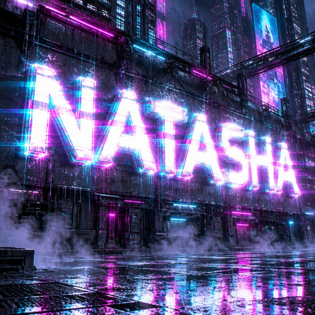 "NATASHA" — Cyberpunk | AI Text Effect Generator
