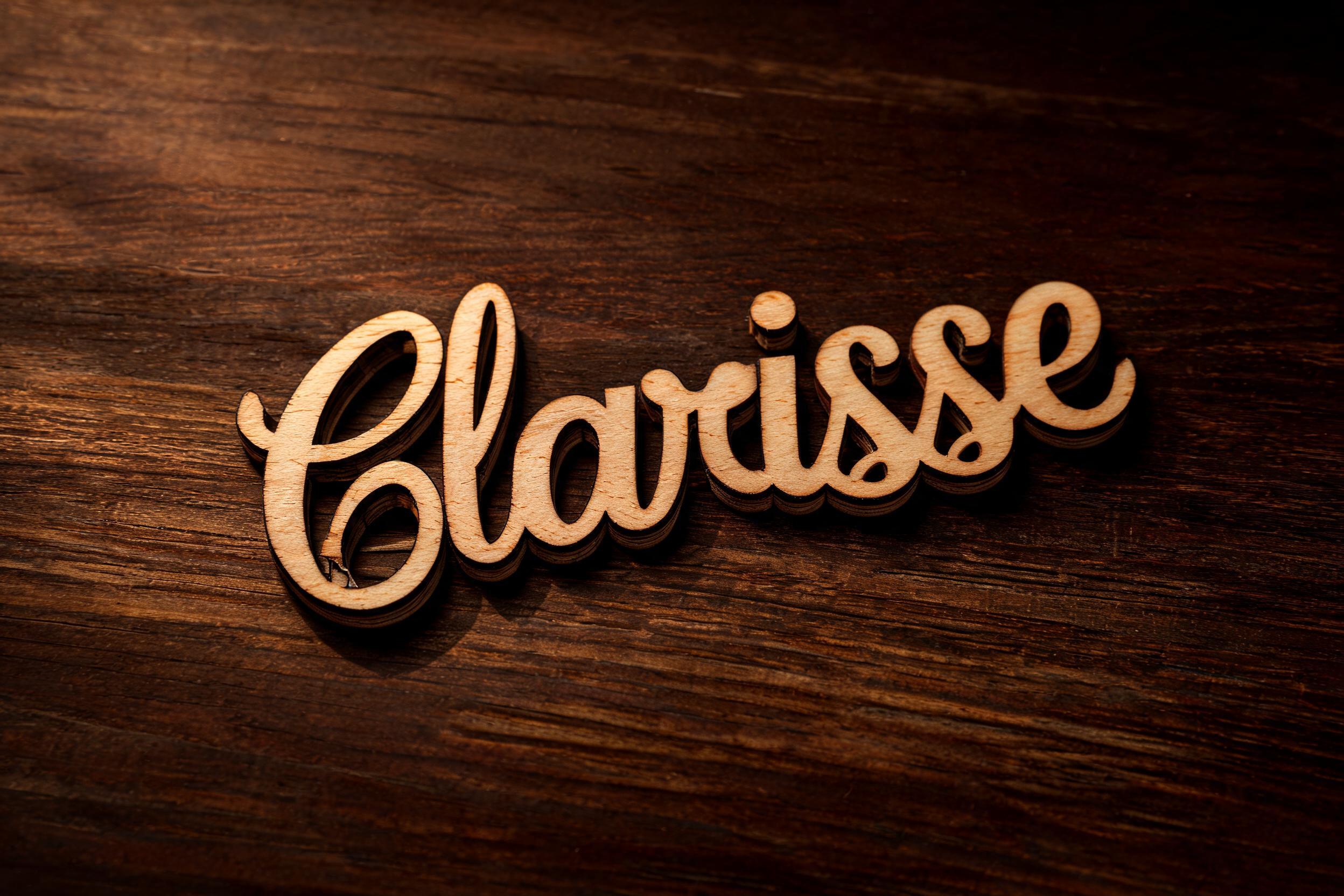 "Clarisse" — Laser Cut | AI Text Effect Generator