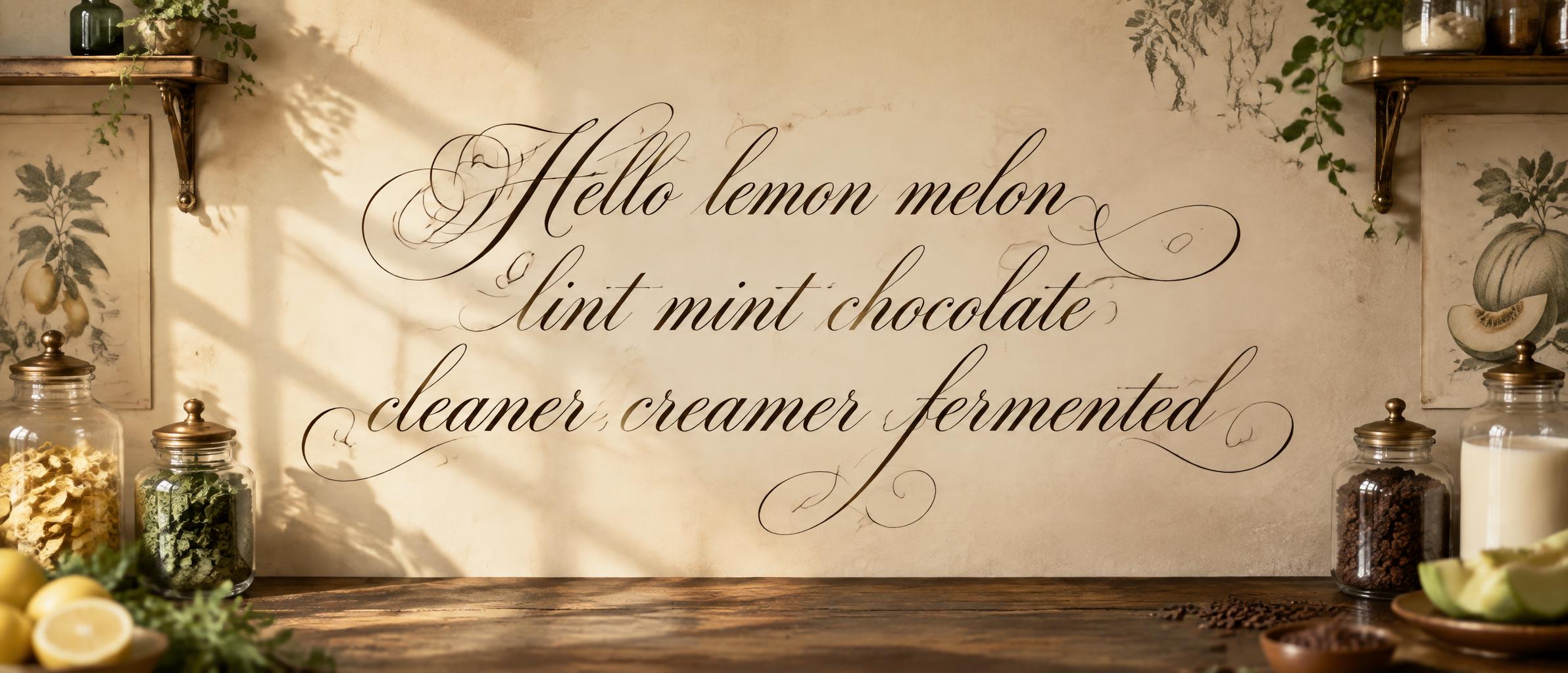 "Hello lemon melon lint mint chocolate cleaner creamer fermented" —  | AI Text Effect Generator
