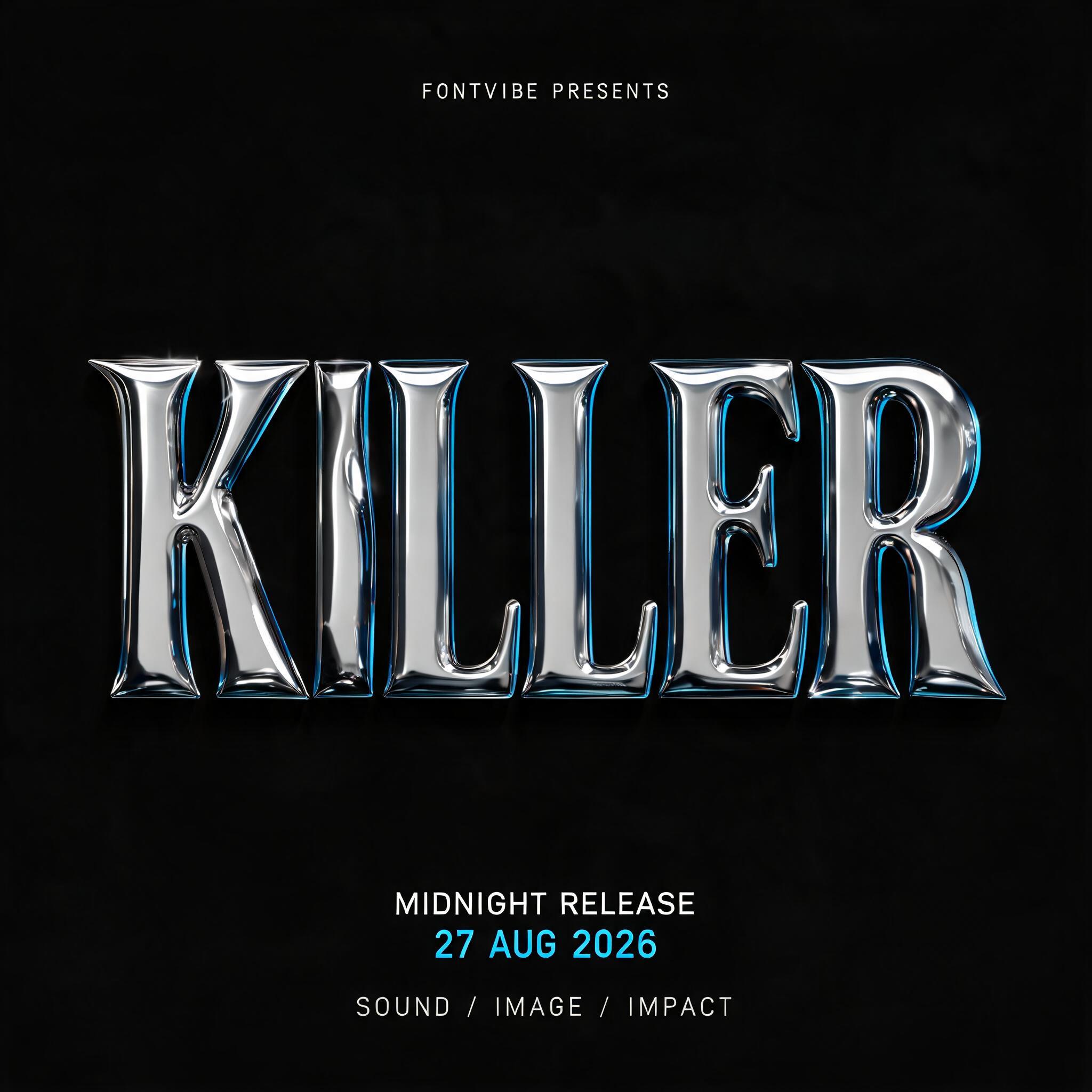 "KILLER" — Chrome Metal 3d | AI Text Effect Generator