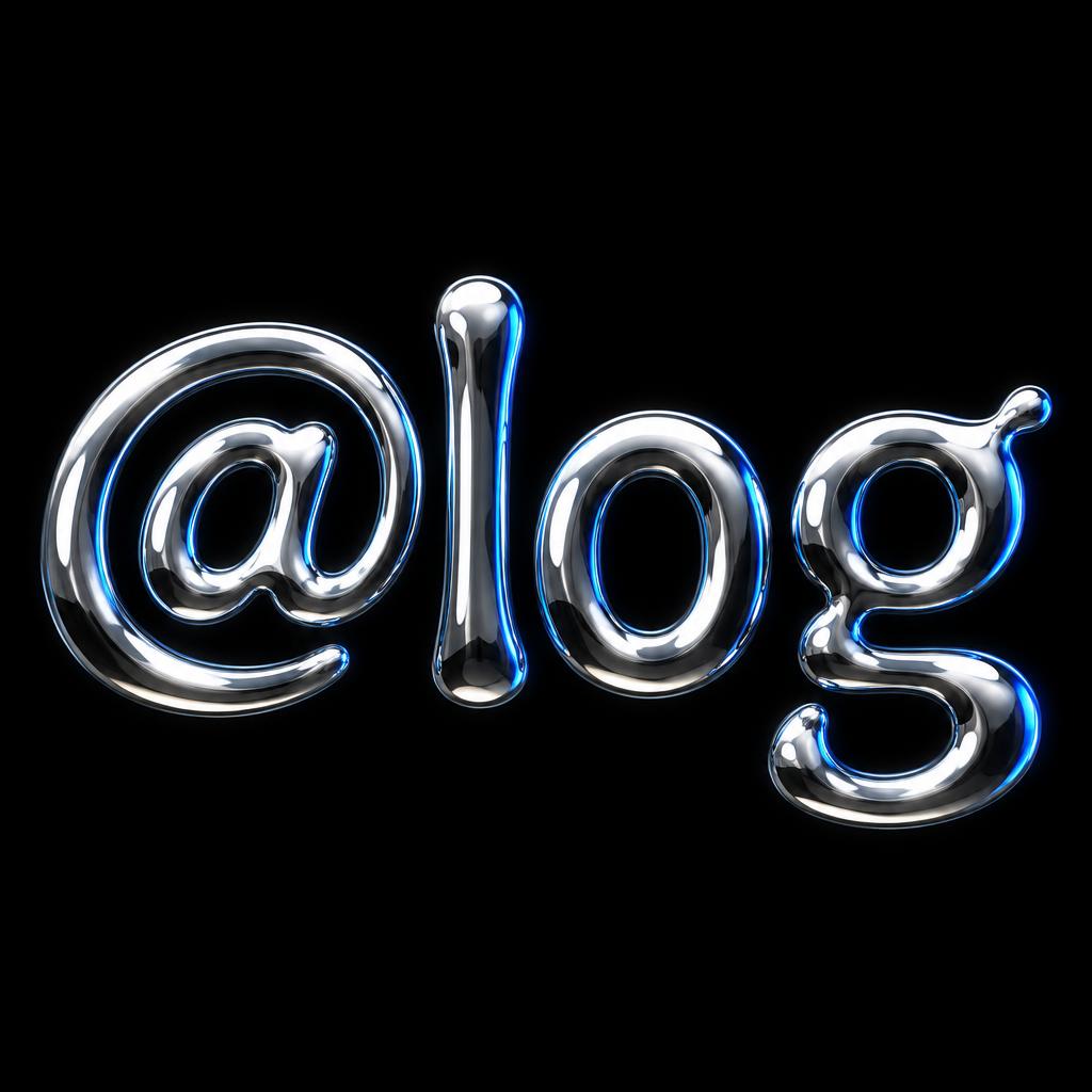 "@log" — Chrome Metal 3d | AI Text Effect Generator