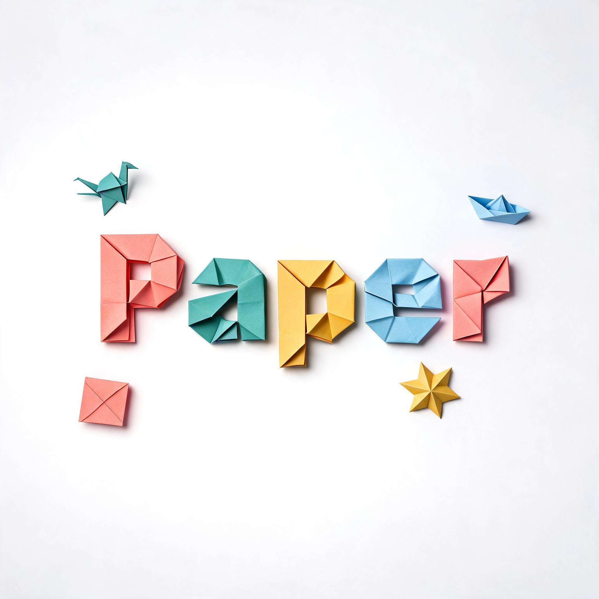 "Paper" — Origami text effect