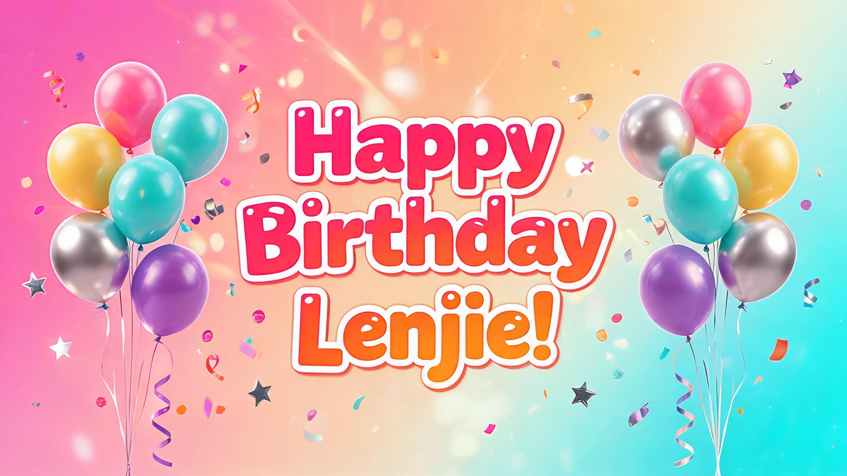 "Happy Birthday Lenjie!" — Birthday | AI Text Effect Generator