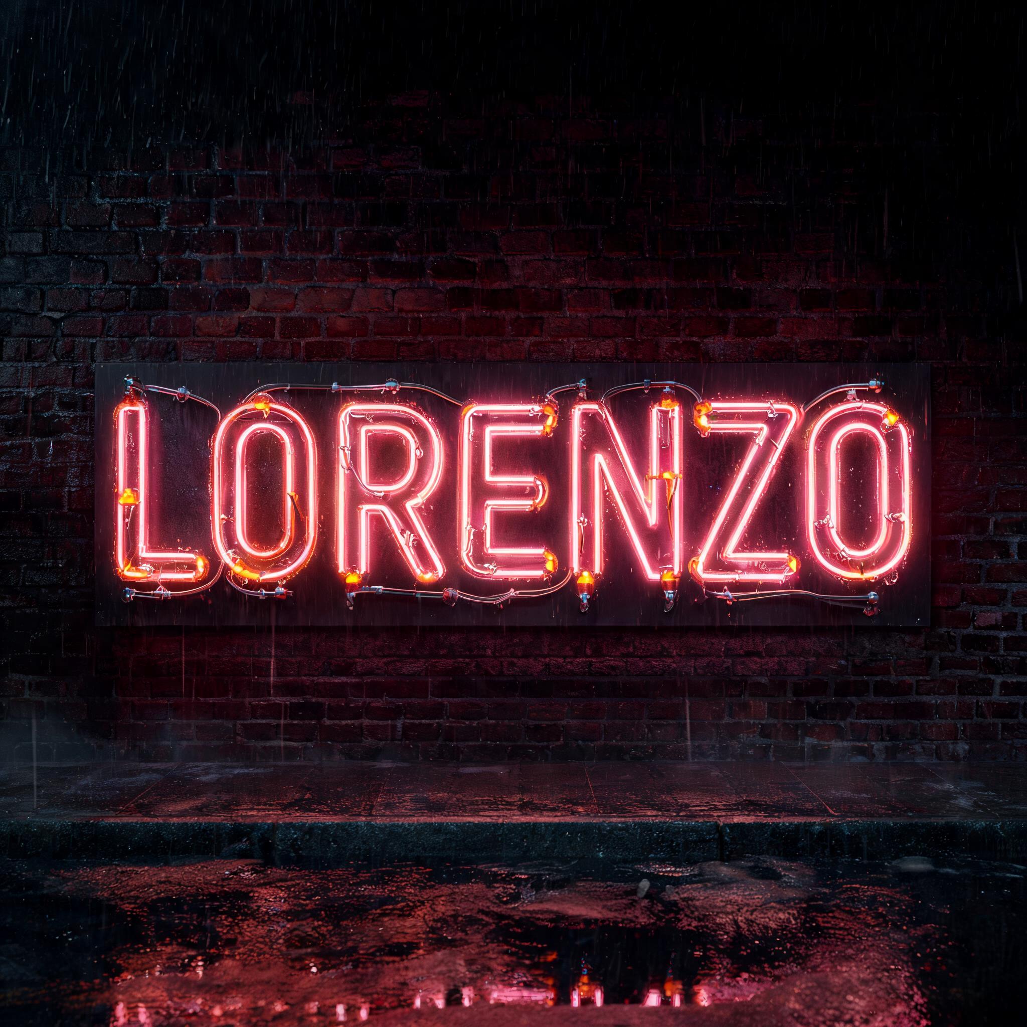 "Lorenzo" — Neon Sign | AI Text Effect Generator