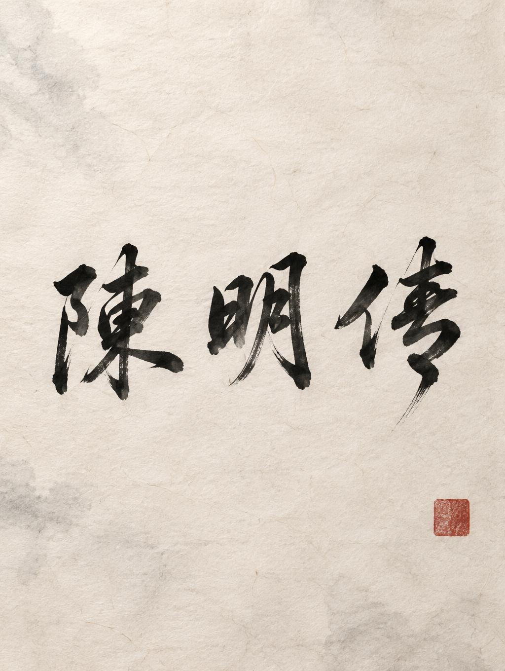 "陈明传" — Brush Chinese Ink | AI Text Effect Generator