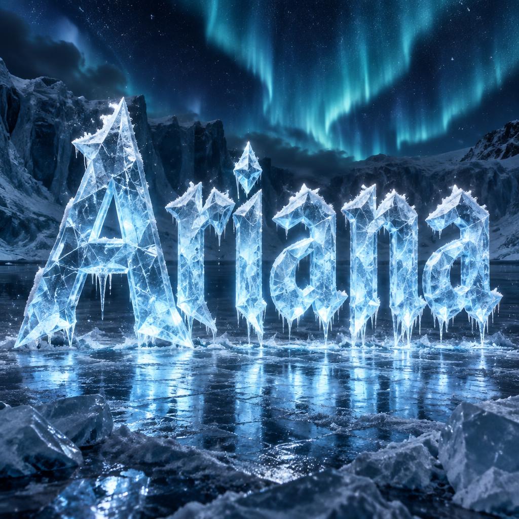 "Ariana" — Glass Frozen | AI Text Effect Generator
