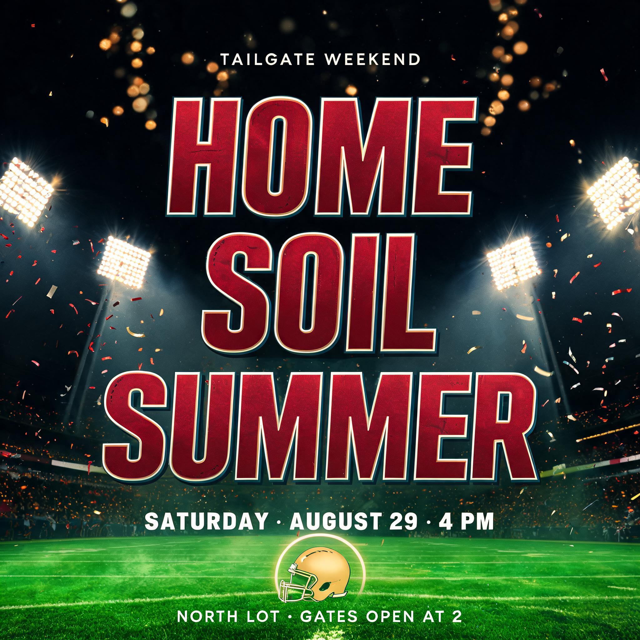 "Design a football graphic reading Home Soil Summer for our tailgate" — Sports Football | AI Text Effect Generator
