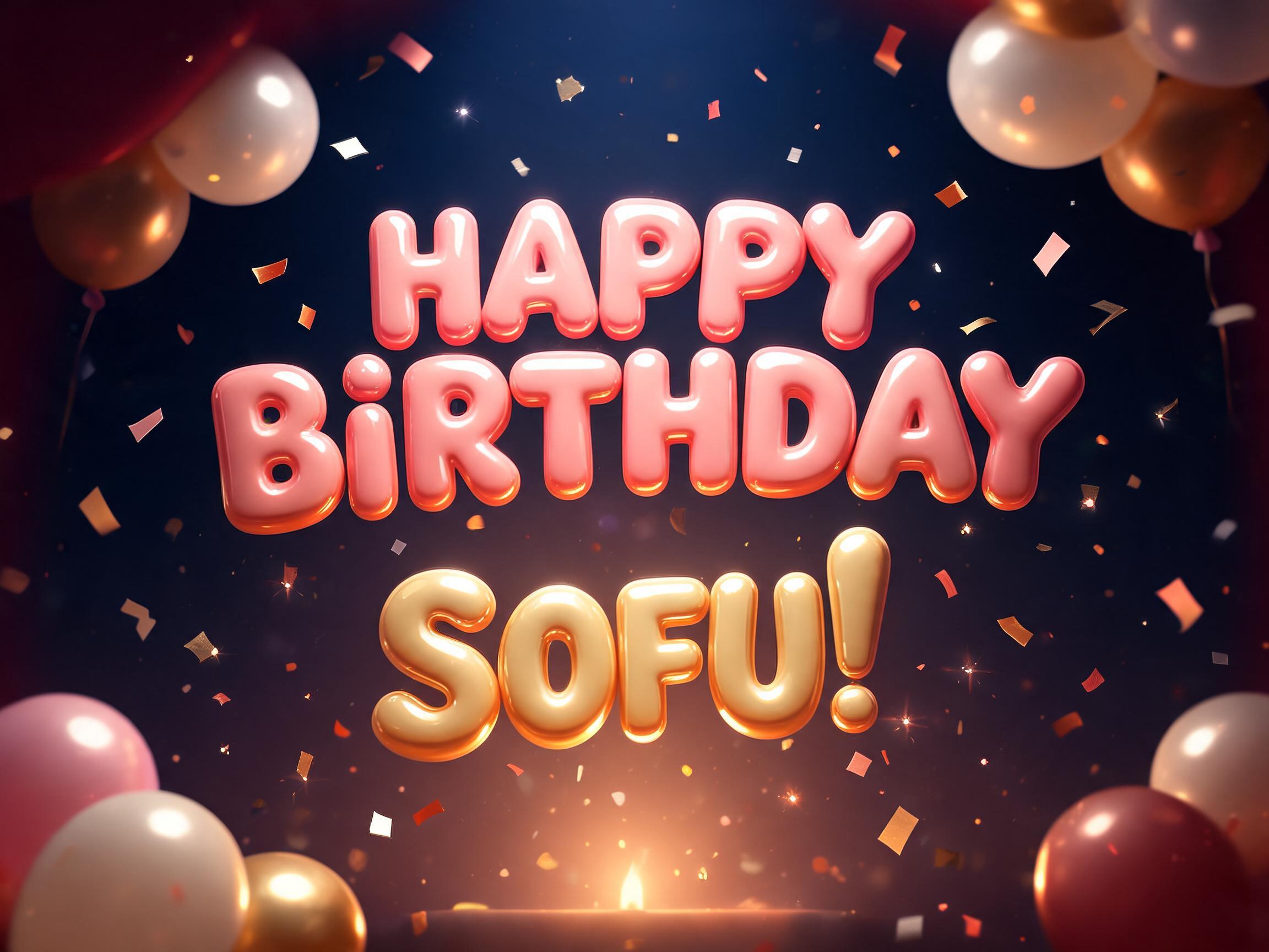 "Happy Birthday, Sofu!" — Birthday | AI Text Effect Generator