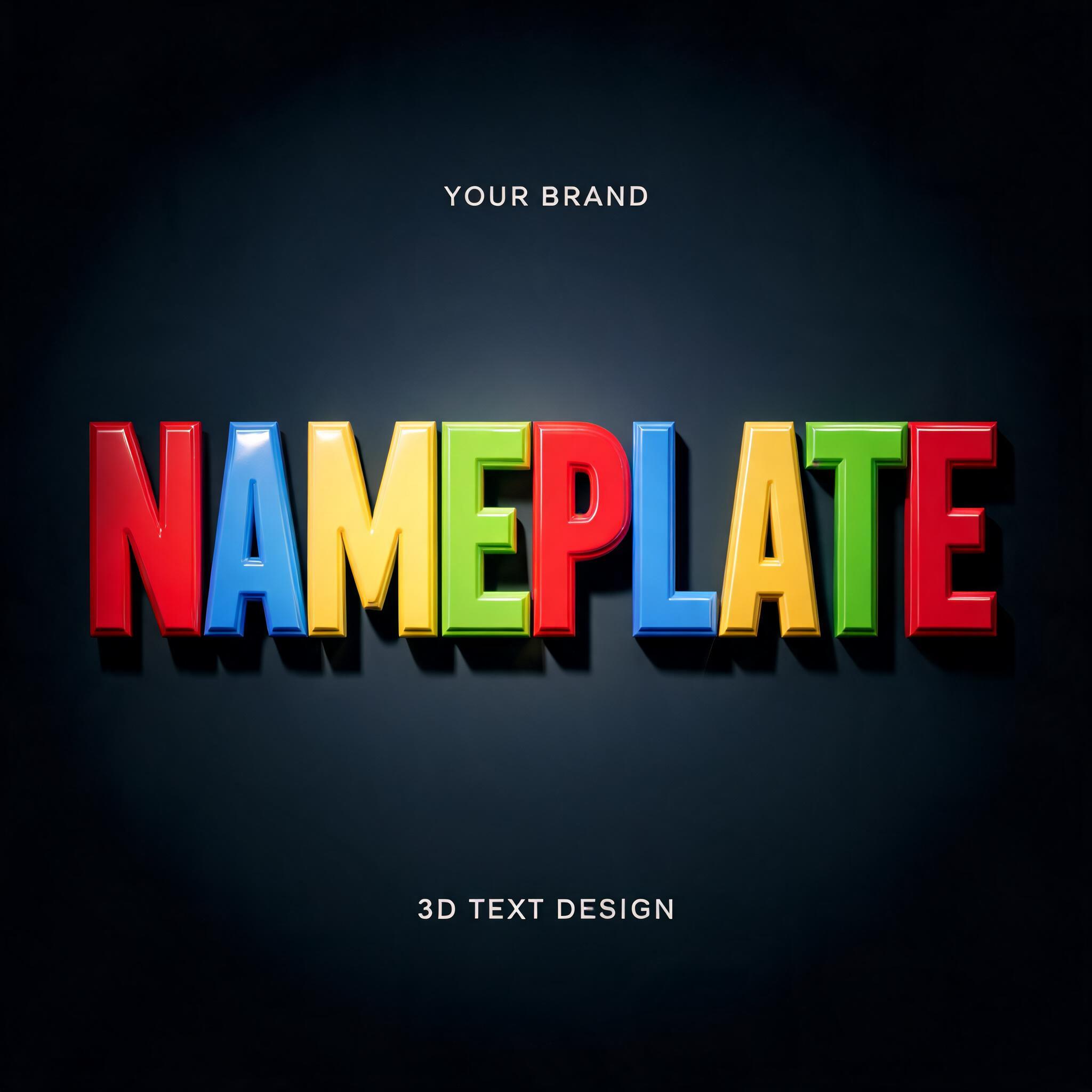 "NAMEPLATE" — 3d Bold | AI Text Effect Generator