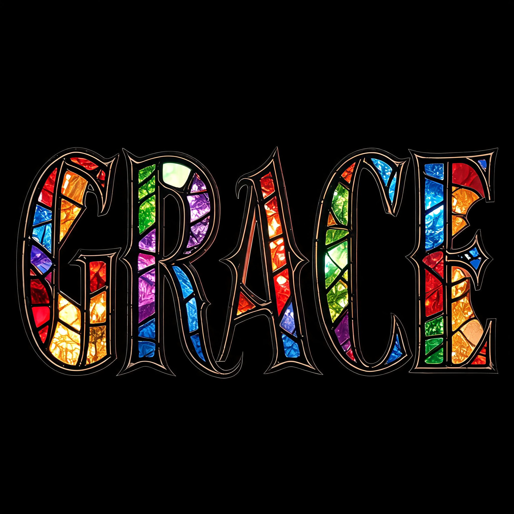 "GRACE" — Glass Color | AI Text Effect Generator