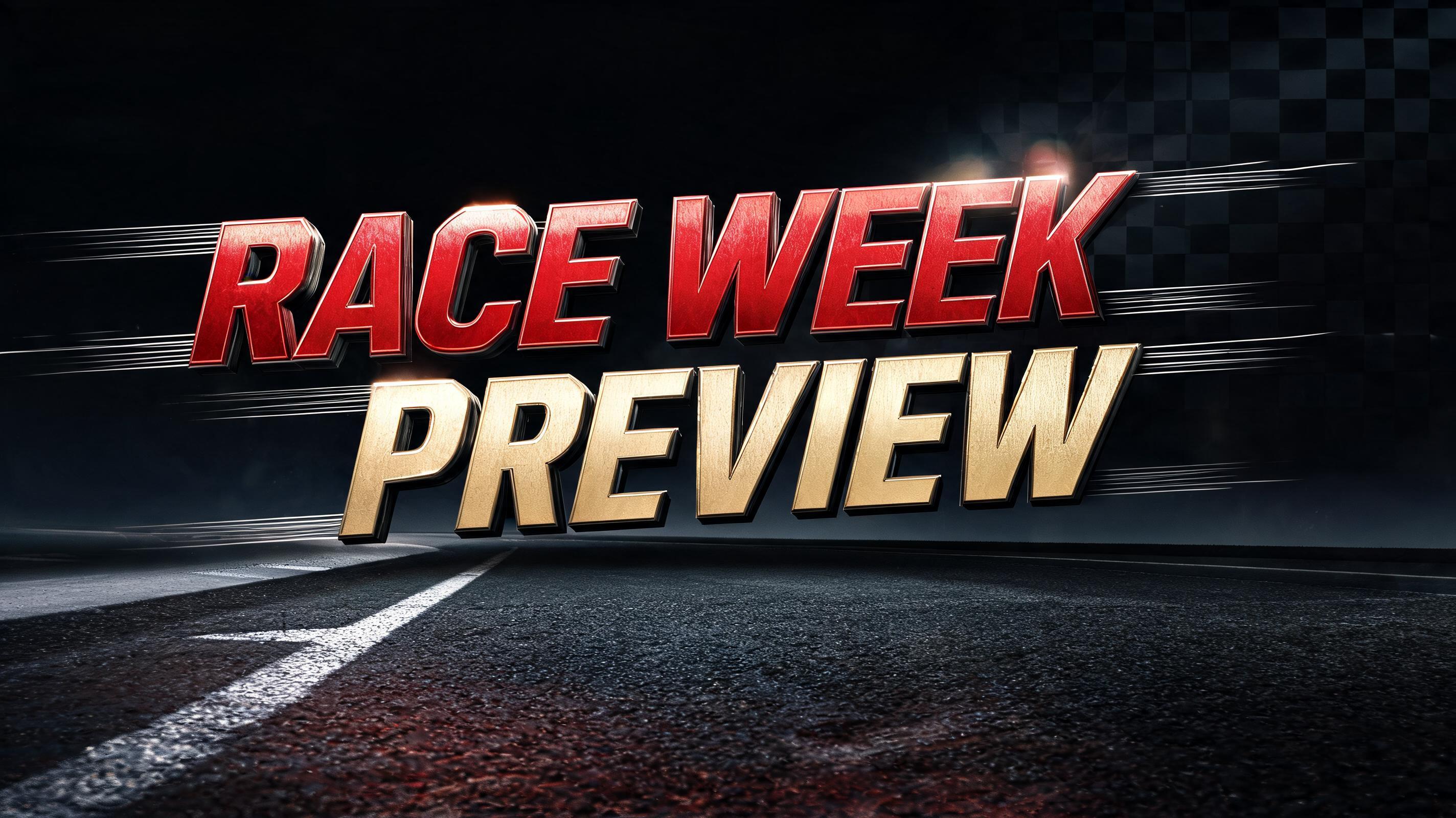 "RACE WEEK
PREVIEW
GRIDLINE
WEEKLY RACE INTELLIGENCE
THE GRID · THE STRATEGY · THE STORYLINES
08 / 2026" — Racing | AI Text Effect Generator