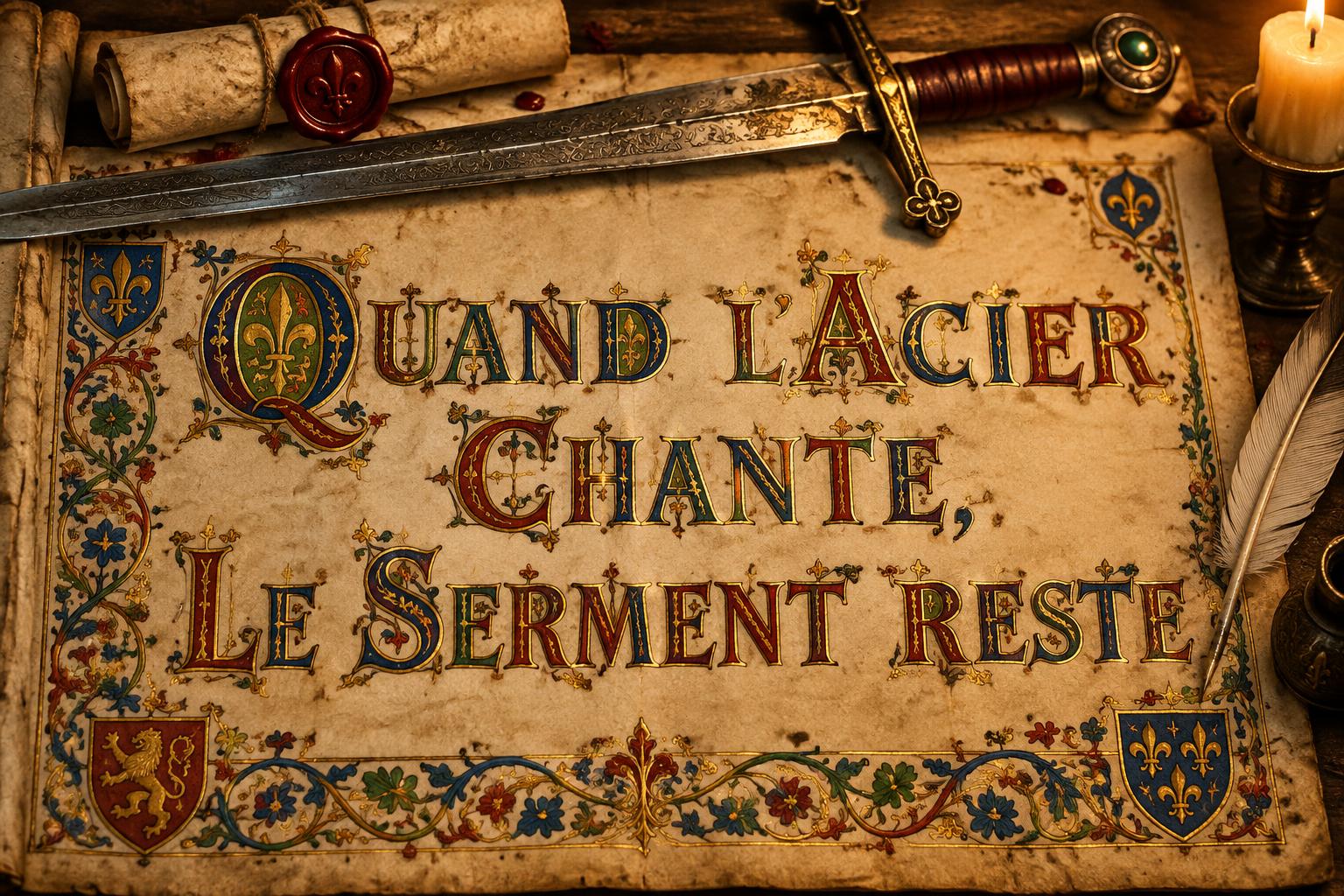 "Quand l’acier chante, le serment reste" — Medieval | AI Text Effect Generator