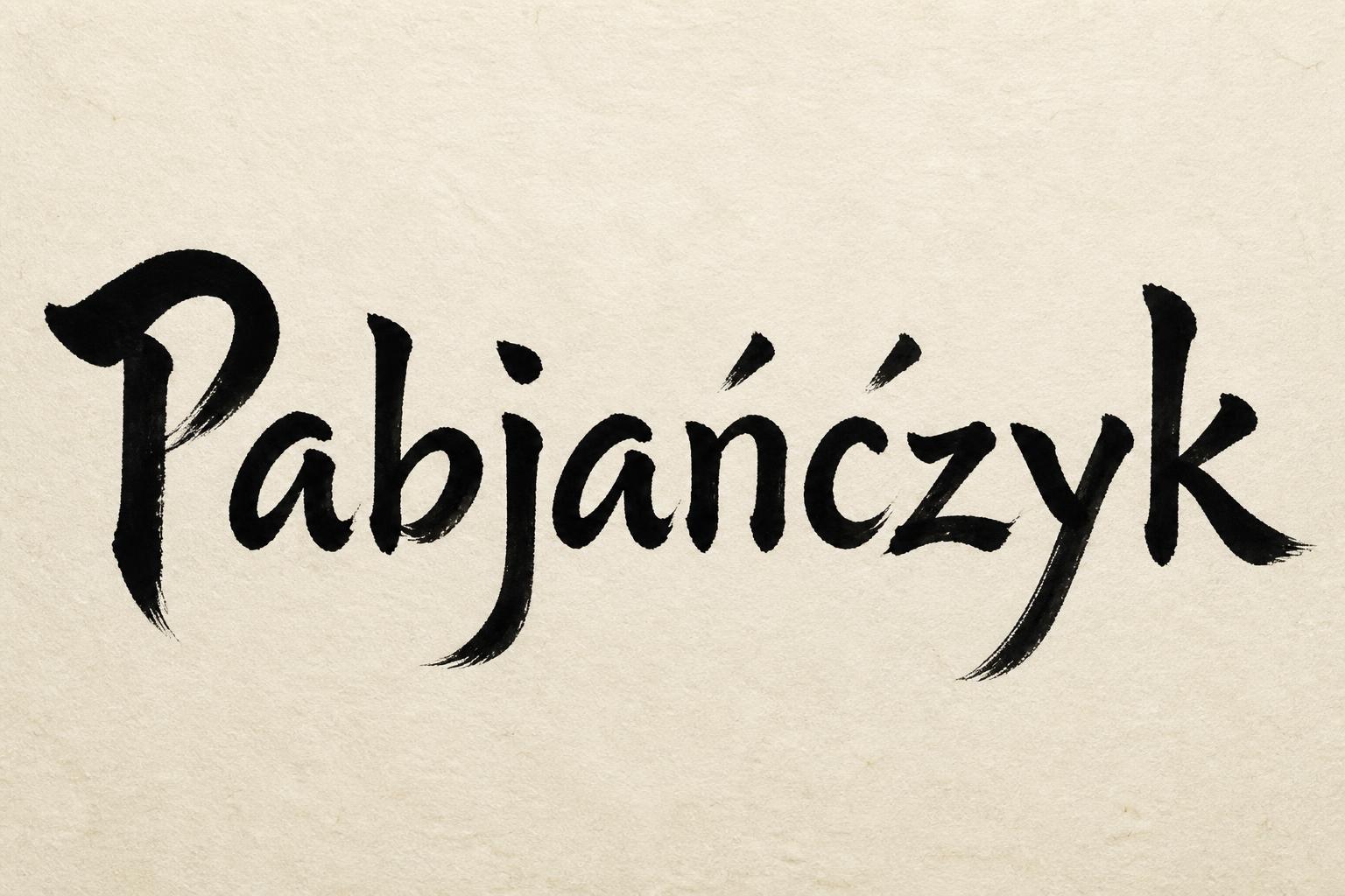 "Pabjańczyk" — Brush Japanese Ink | AI Text Effect Generator