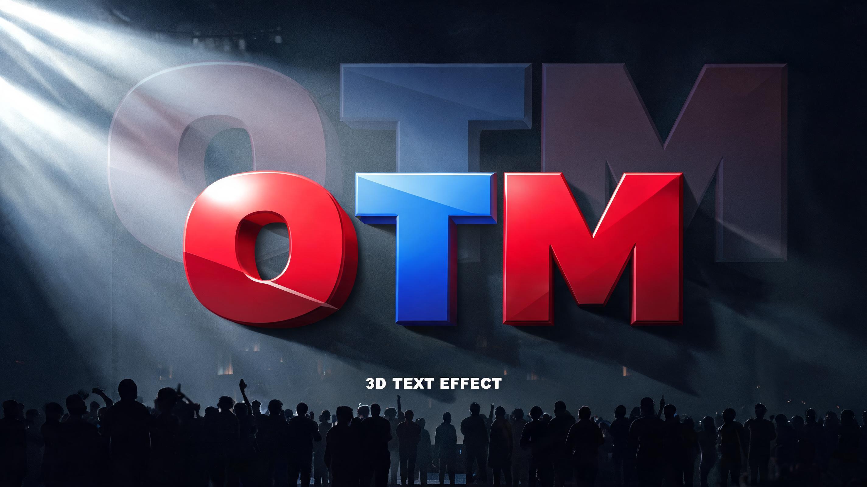 "OTM" — 3d Bold | AI Text Effect Generator