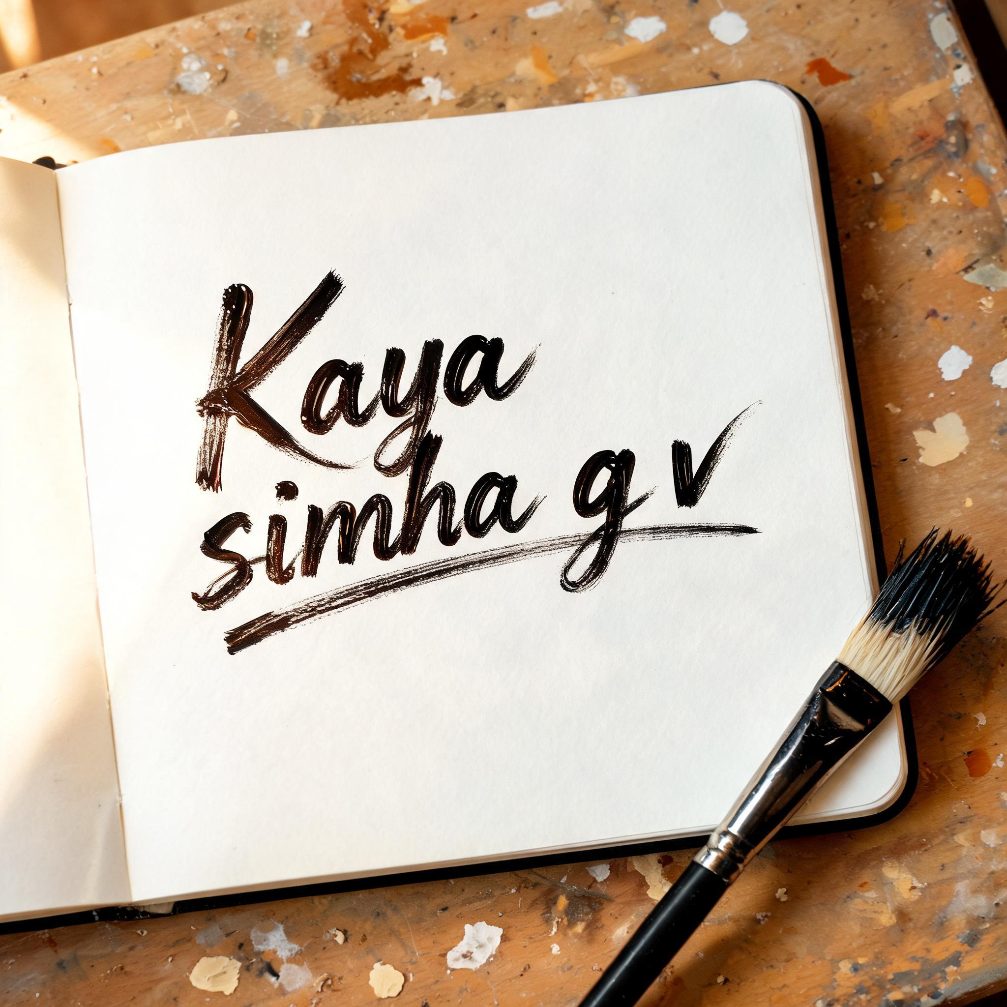 "Kaya simha g v" — Brush Stroke | AI Text Effect Generator