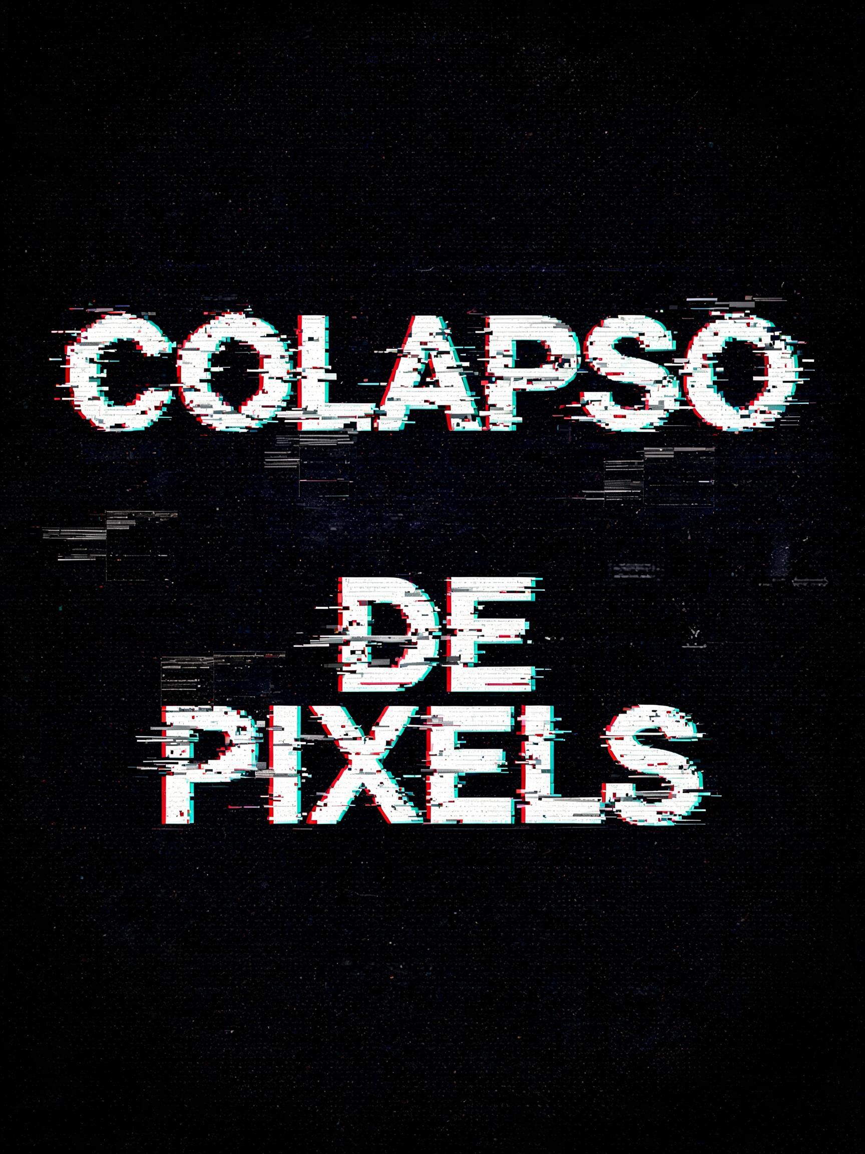 "COLAPSO
DE PIXELS" — Glitch text effect