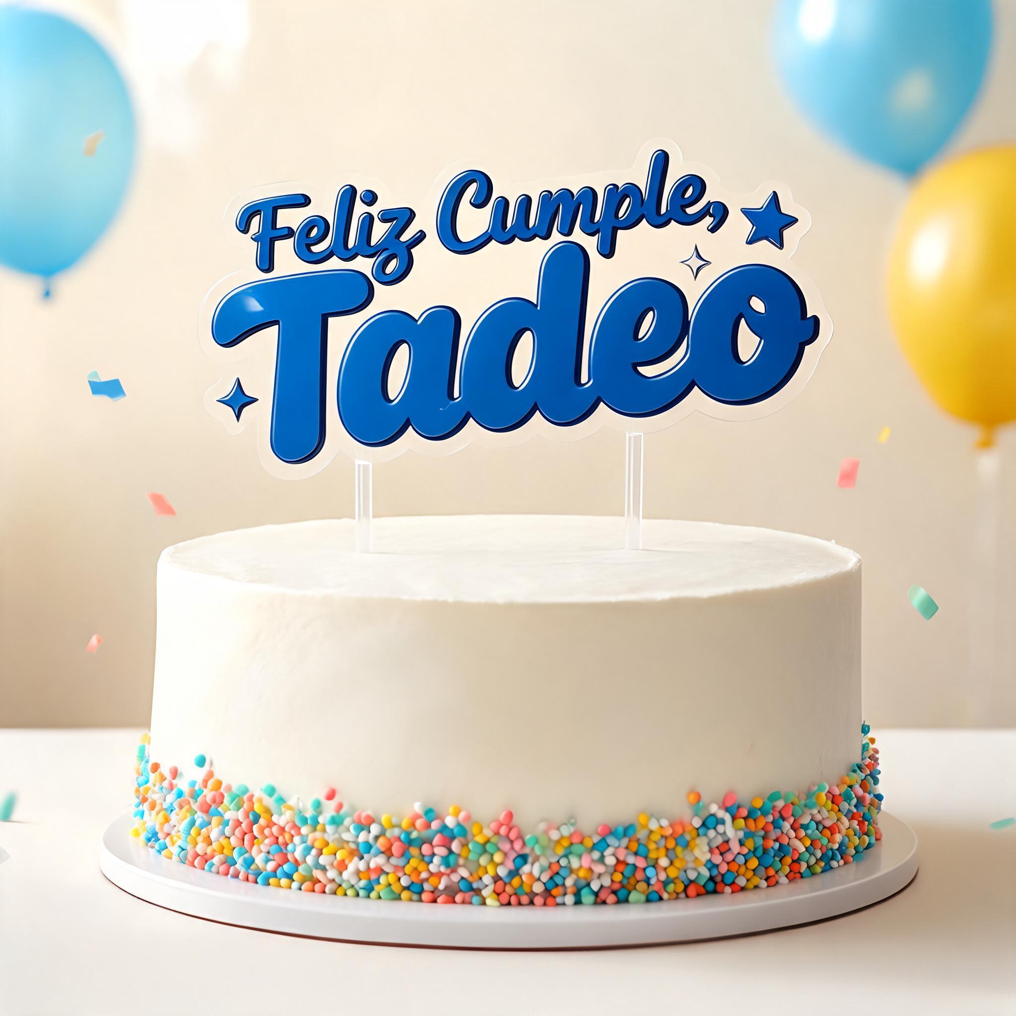 "Un topper de pastel que diga "Feliz Cumple, Tadeo"" — Spider Hero text effect