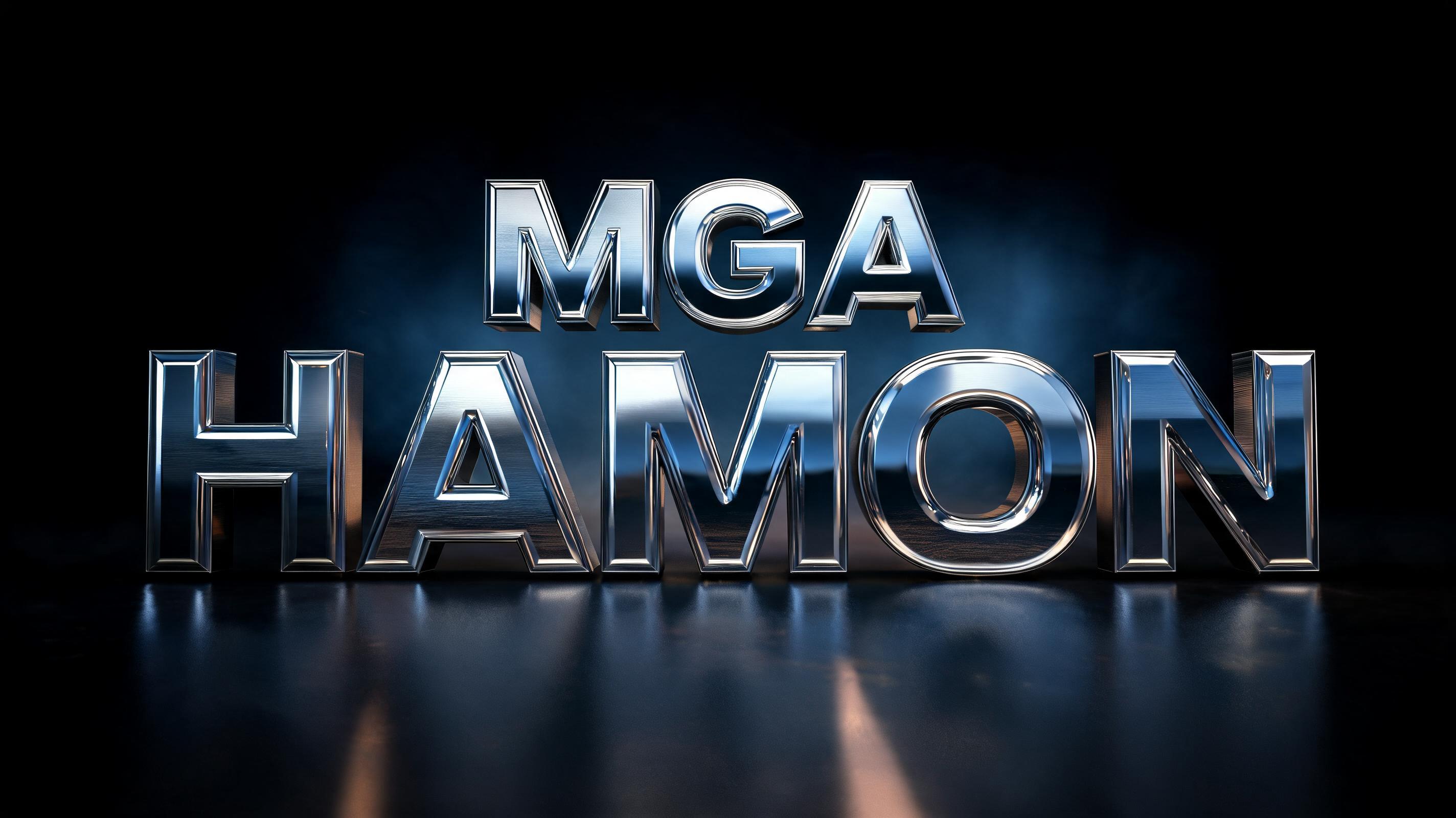 "MGA HAMON" — Metallic | AI Text Effect Generator