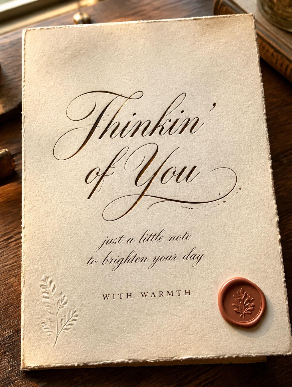 Thinkin’ of You
just a little note
to brighten your day
WITH WARMTH