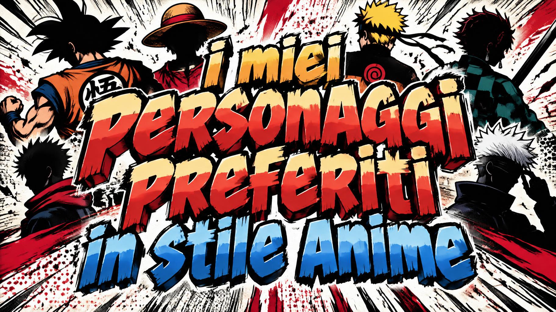 "i miei personaggi preferiti in stile anime" — Anime | AI Text Effect Generator