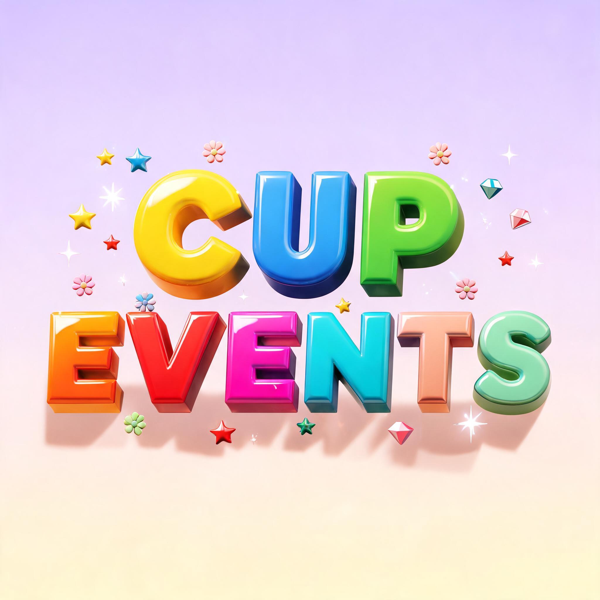 "CUP EVENTS" — 3d Bold | AI Text Effect Generator