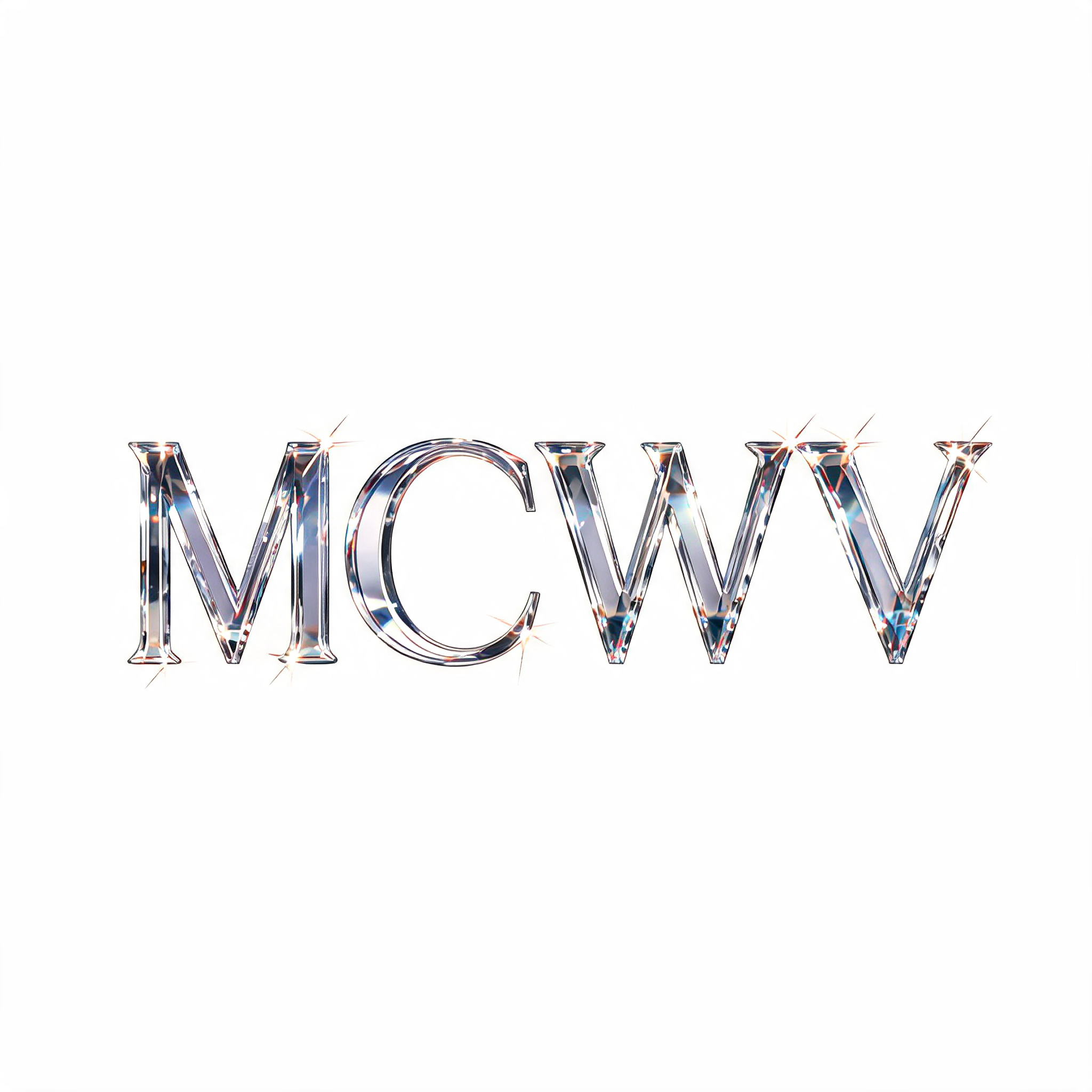 "MCWV" — Glass | AI Text Effect Generator