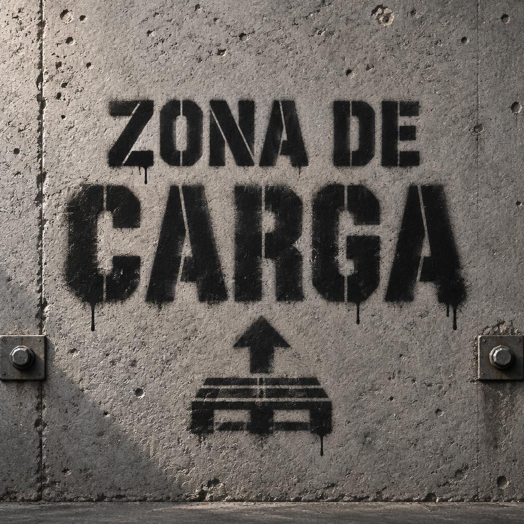 "ZONA DE CARGA" — Stencil | AI Text Effect Generator