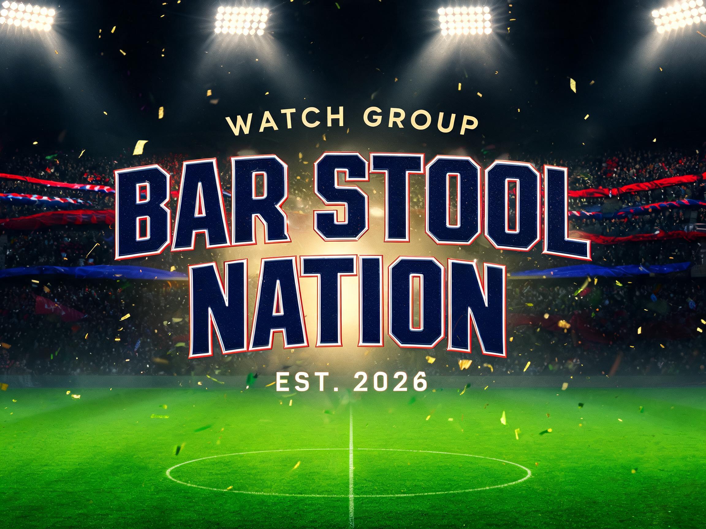 "BAR STOOL
NATION
WATCH GROUP
EST. 2026" — Sports Football | AI Text Effect Generator