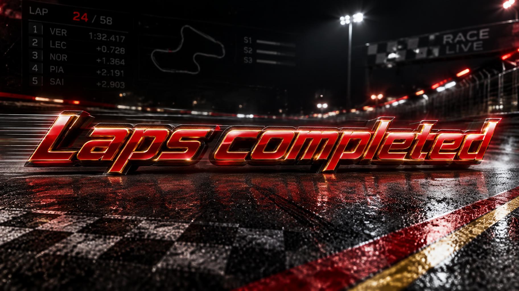 "Laps completed" — Racing | AI Text Effect Generator