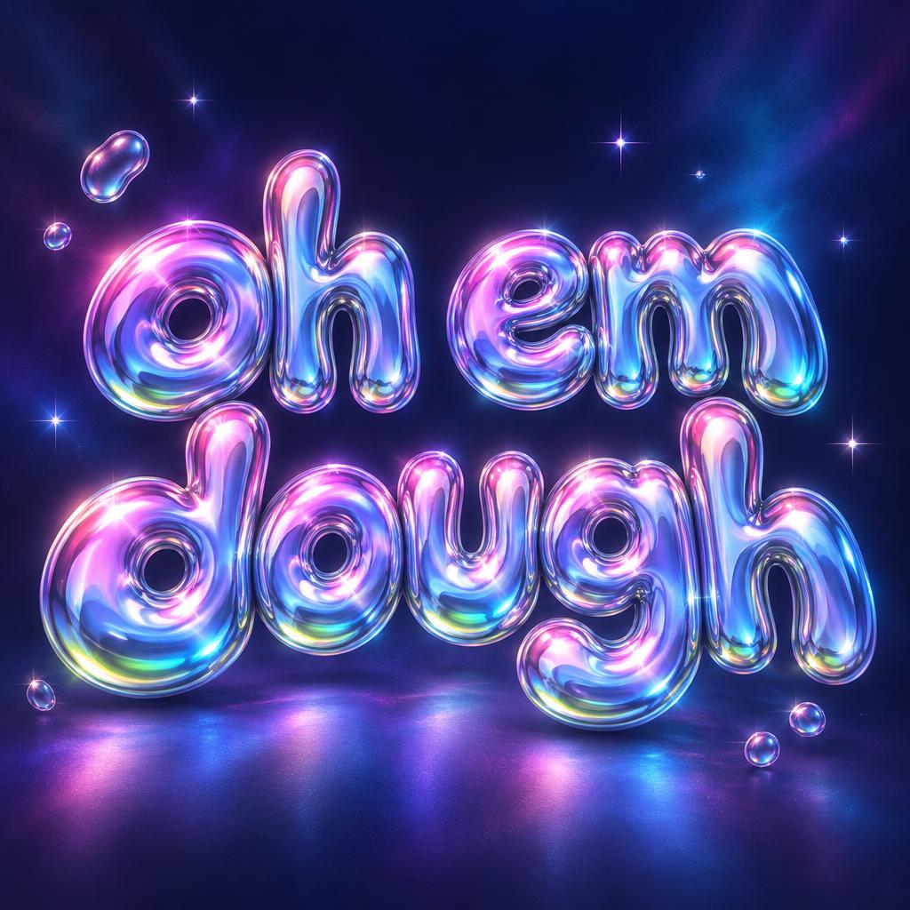 "oh em dough" — Y2k | AI Text Effect Generator