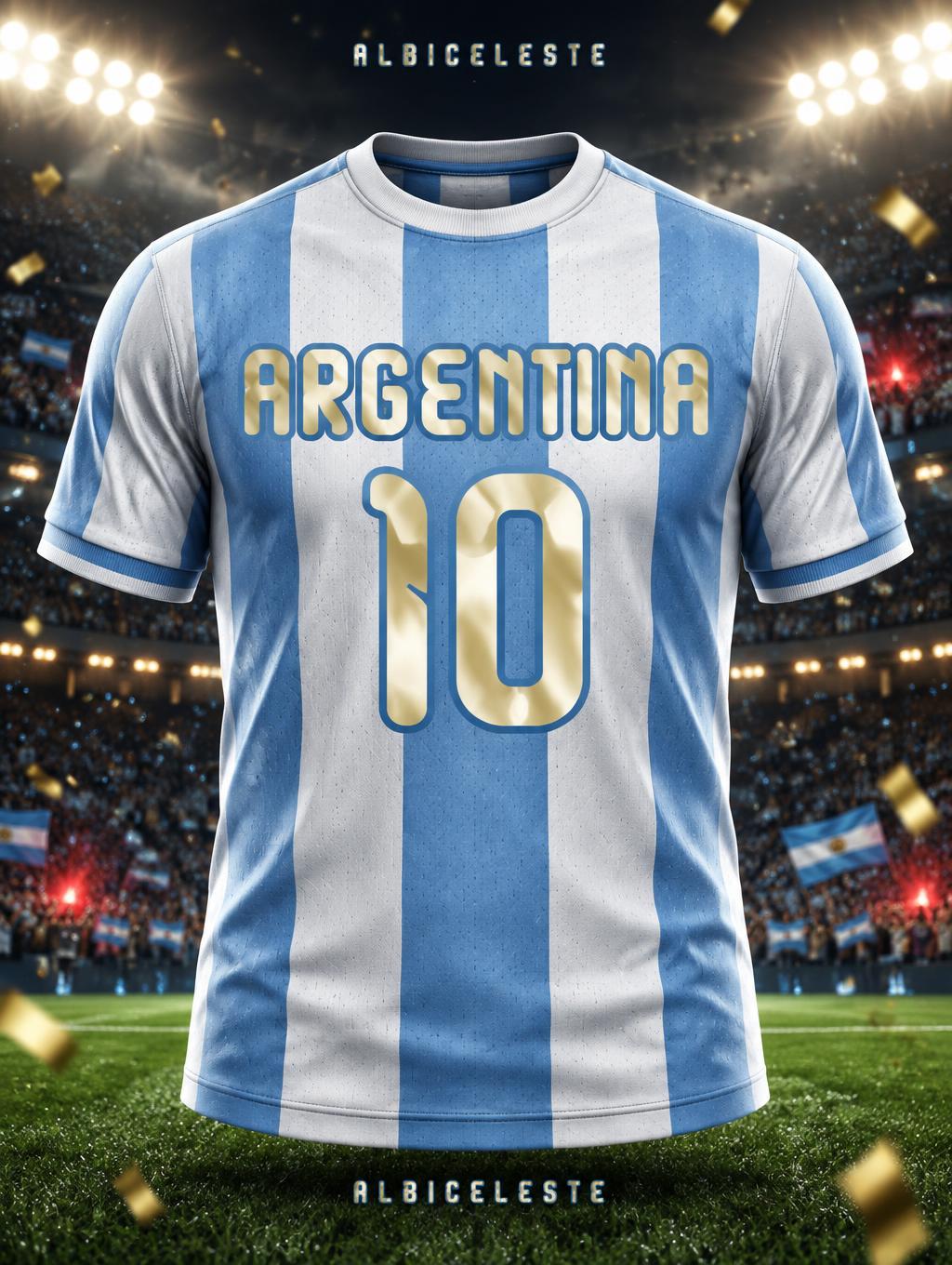 "ARGENTINA
10
ALBICELESTE" — Sports Football | AI Text Effect Generator