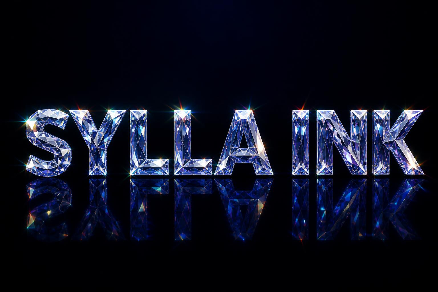 "SYLLA INK" — Glass Crystal | AI Text Effect Generator