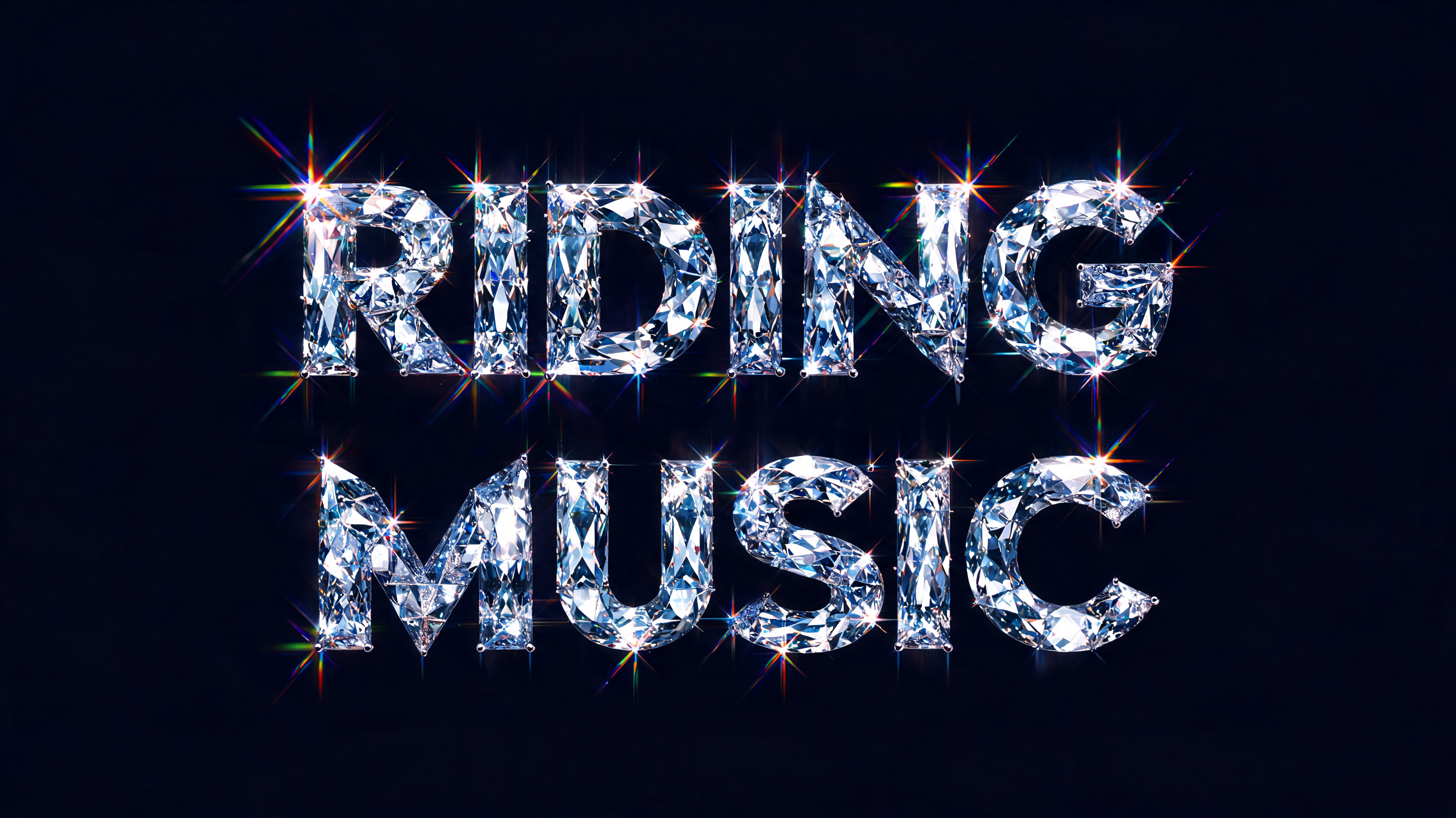 "RIDING MUSIC" — Glass Crystal | AI Text Effect Generator