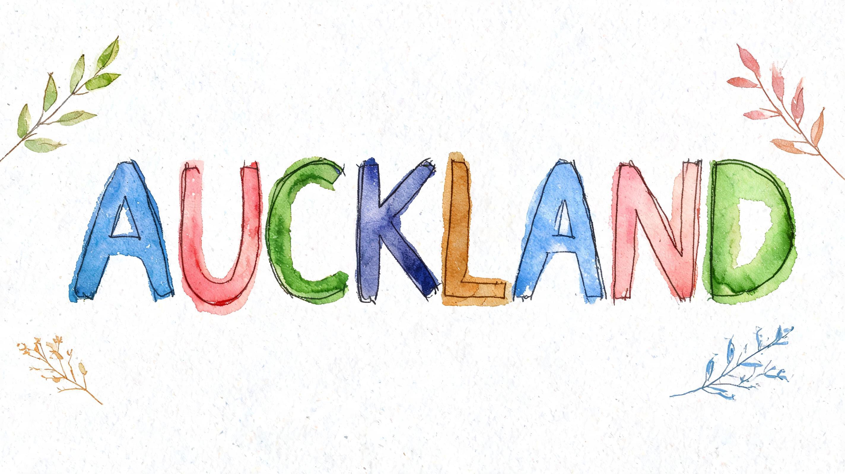"Auckland" — Watercolor | AI Text Effect Generator