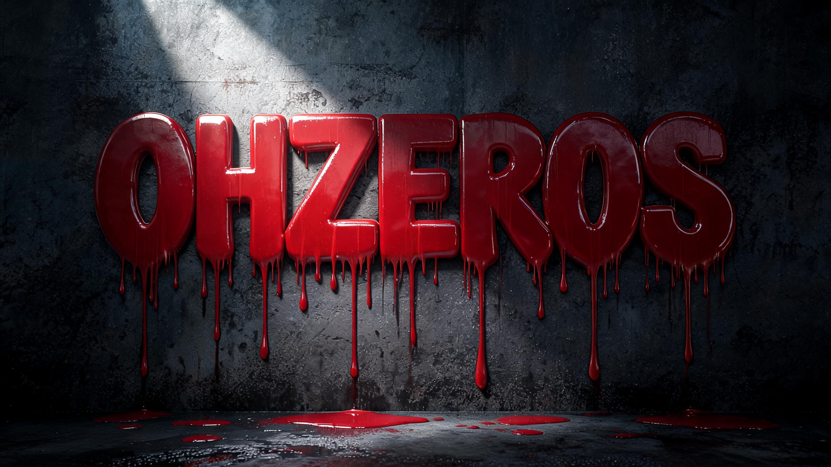 "ohzeros" — Drip Font | AI Text Effect Generator