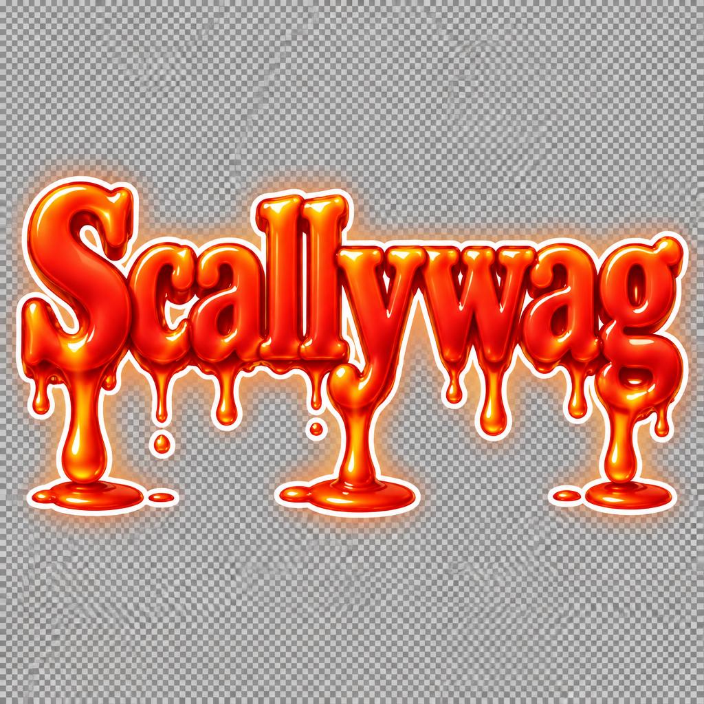 "Scallywag" — Drip Font Melting | AI Text Effect Generator