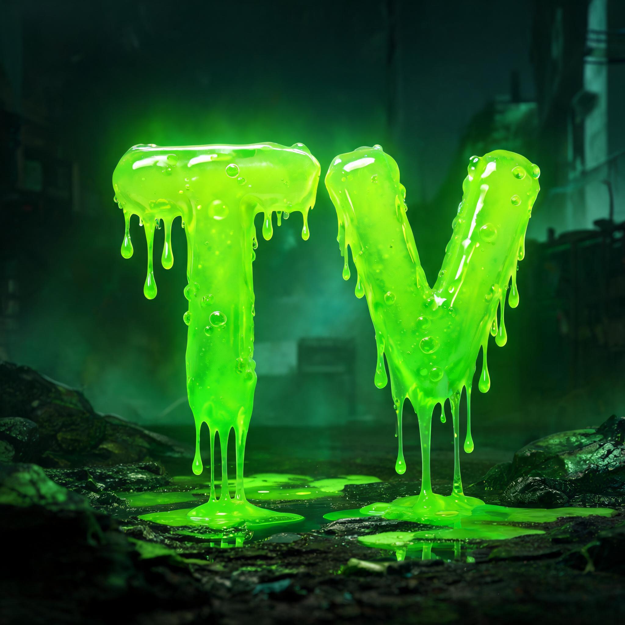 "TV" — Drip Font | AI Text Effect Generator