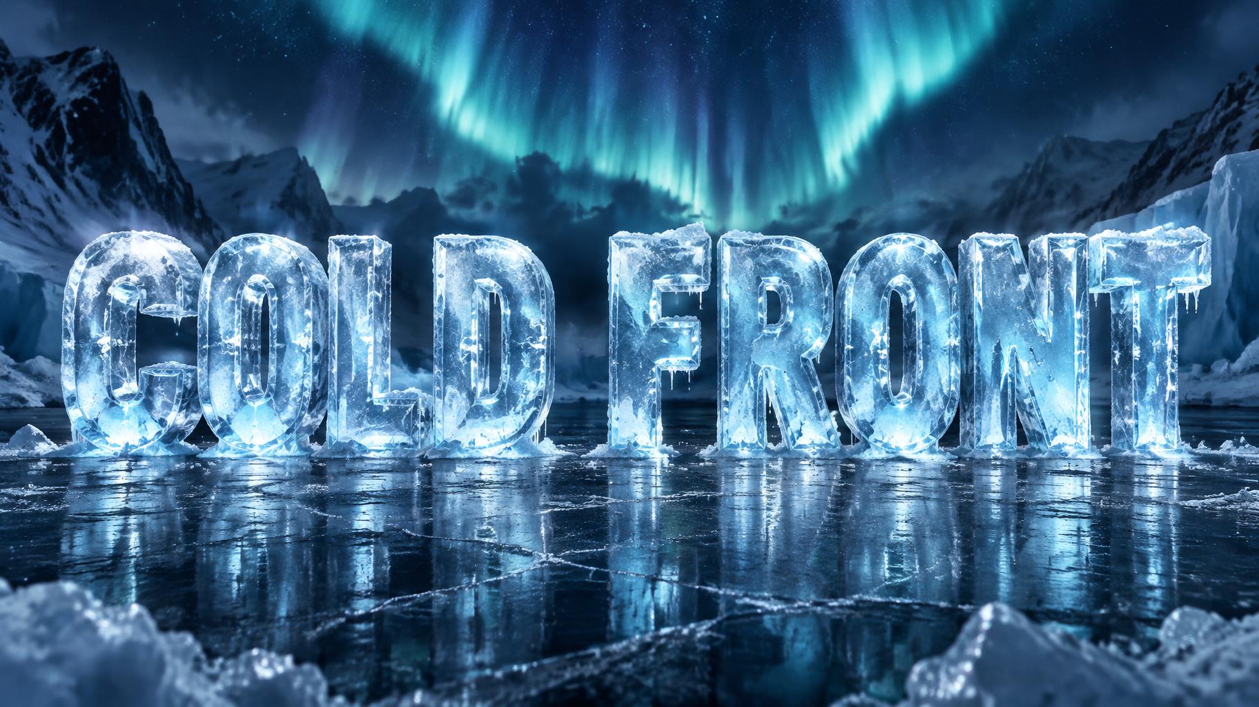 "COLD FRONT" — Glass Frozen | AI Text Effect Generator