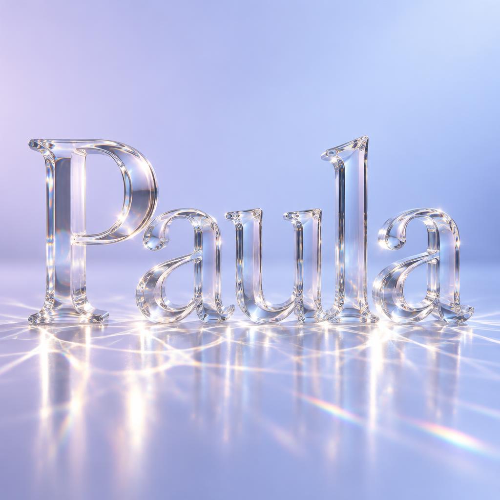 "Paula" — Glass | AI Text Effect Generator