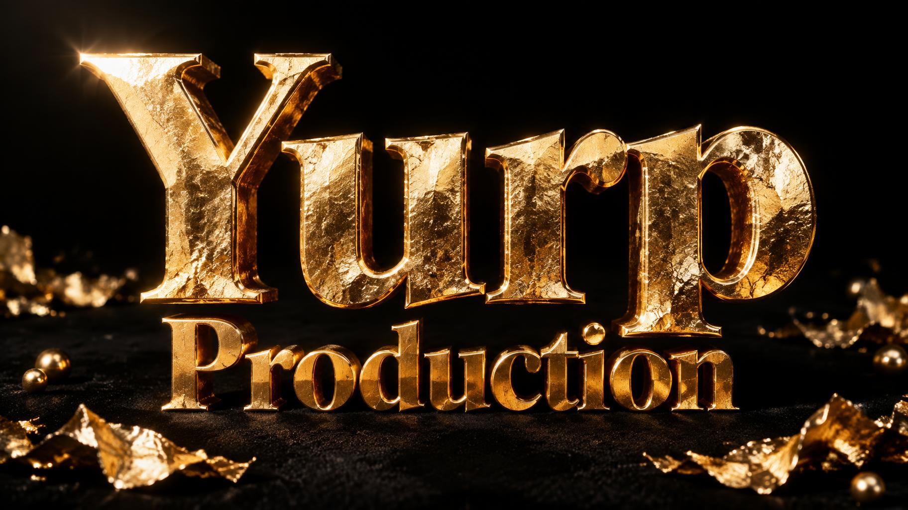 "Yurp Production" — Luxury Gold | AI Text Effect Generator