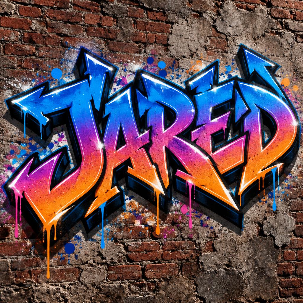 "JARED" — Graffiti | AI Text Effect Generator
