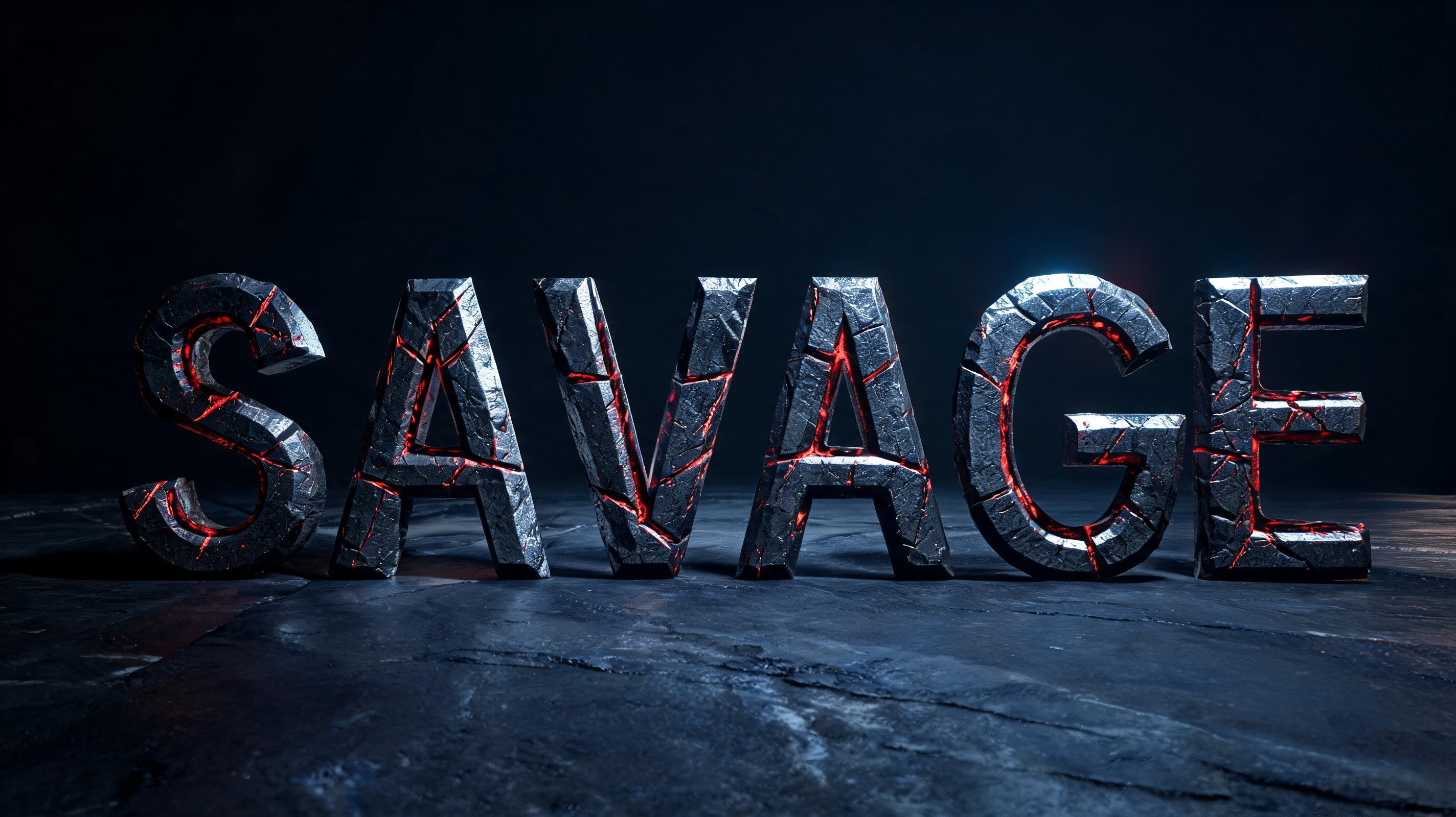 "Savage" — Viking Runic | AI Text Effect Generator