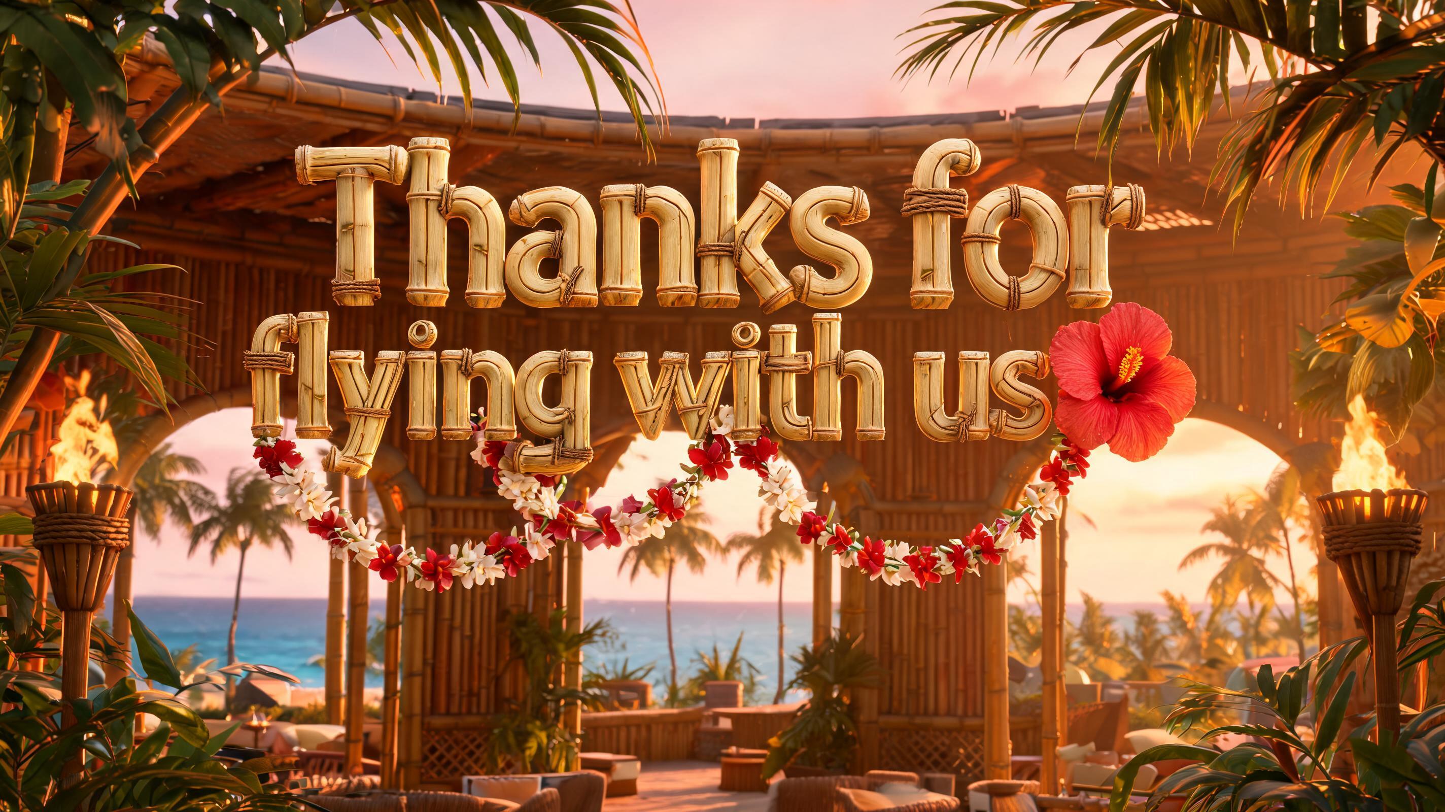 "Thanks for flying with us ❤️" — Hawaiian | AI Text Effect Generator