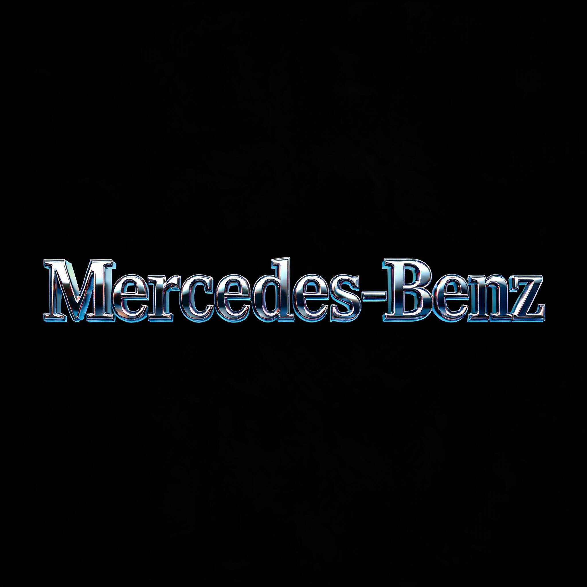 "Mercedes-Benz" — Chrome Metal 3d | AI Text Effect Generator